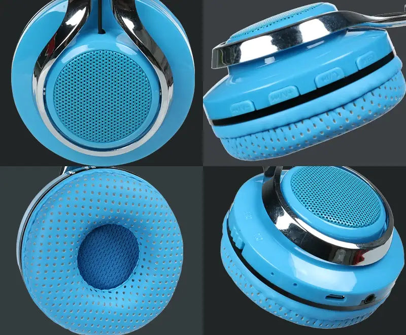 STN-18 Glowing Wireless Bluetooth Headphone Portable Headset Stereo Heavy Bass Earbuds LED Mic TF FM