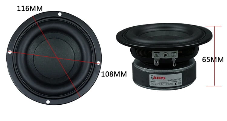 HI-FI DIY AUDIO 4.5 inch 60W Round Woofer Speaker High power BASS Home Theater 2.1 Subwoofer Unit 2 Crossover