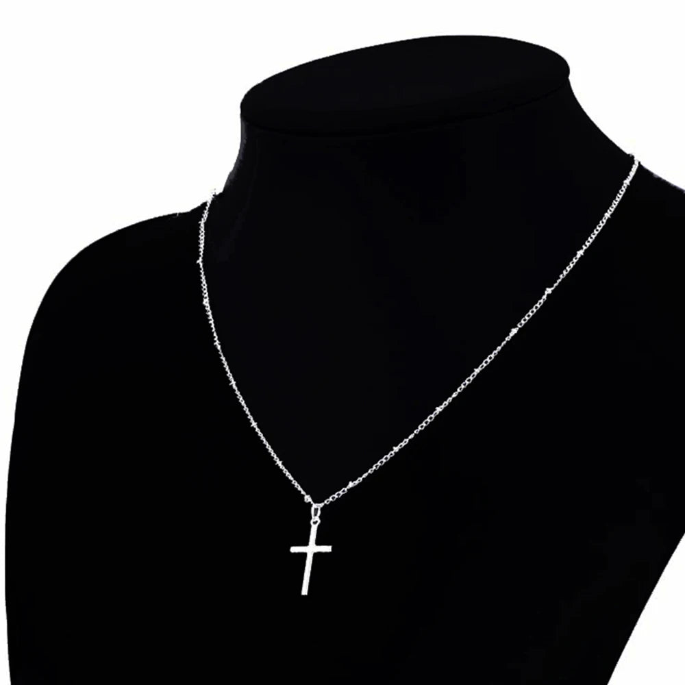 Vienkim Summer Gold Chain Cross Necklace Small Religious Jewelry Women’s necklace