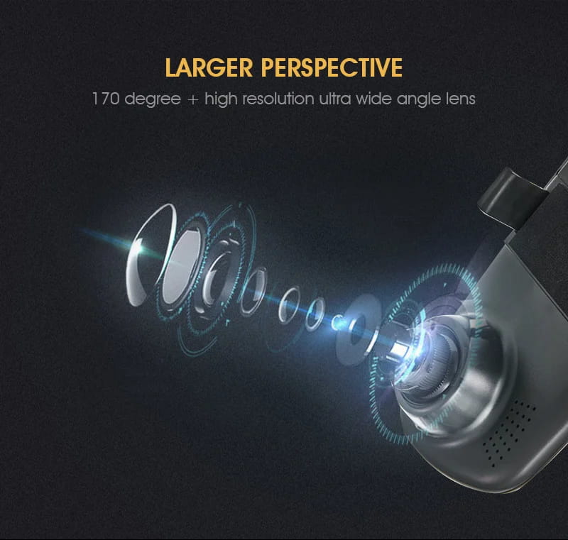 ANLUD Car Camera DVR Dual Lens Dash Cam Rear View Mirror Auto Video Recorder GPS Detector