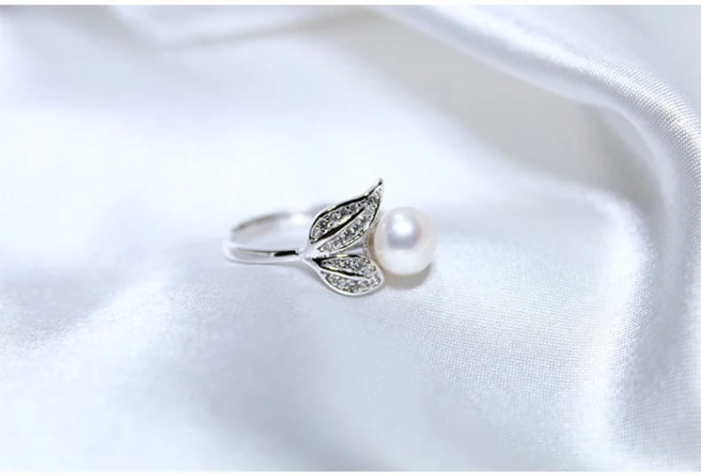 YIKALAISI Pearl jewelry 7-8 mm rings 925 sterling silver