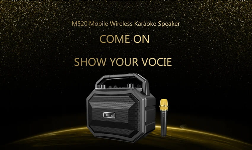 Mifa M520 Bluetooth Speaker with Wireless Microphone Mobile Karaoke TWS Stereo