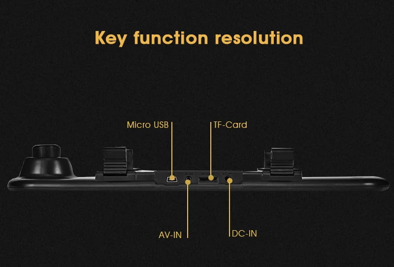 ANLUD Car Camera DVR Dual Lens Dash Cam Rear View Mirror Auto Video Recorder GPS Detector