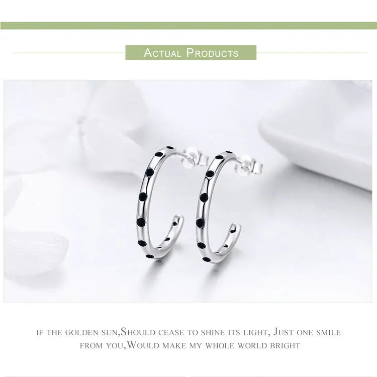 BAMOER 925 Sterling Silver Stackable Droplets Stud Earrings with Clear CZ SCE041