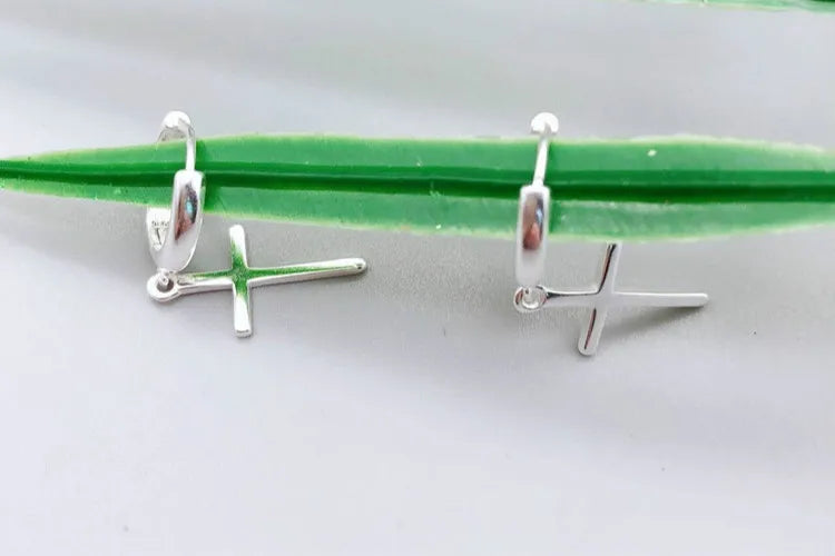 Flyleaf 925 Sterling Silver Cross Dangle Earrings For Women New Trend Lady Fashion Jewelry Pendientes Mujer Moda