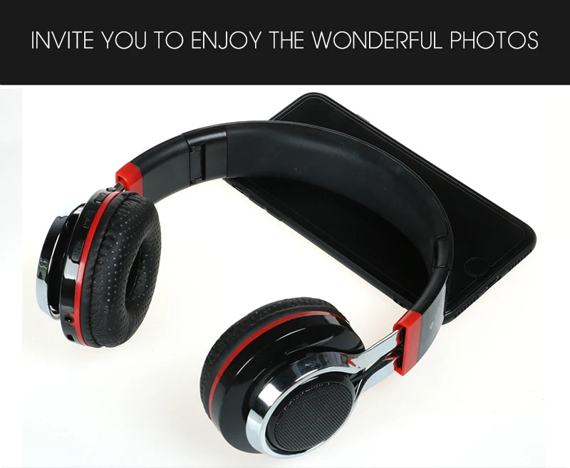 STN-18 Glowing Wireless Bluetooth Headphone Portable Headset Stereo Heavy Bass Earbuds LED Mic TF FM