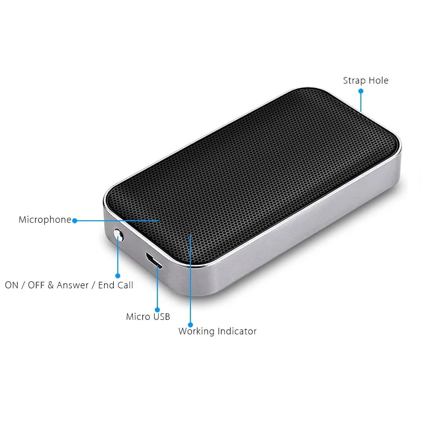 BT207 Portable Pocket Wireless Bluetooth Speaker Mini Small Metal Music Sound Box Handsfree Outdoor Bass Subwoofer
