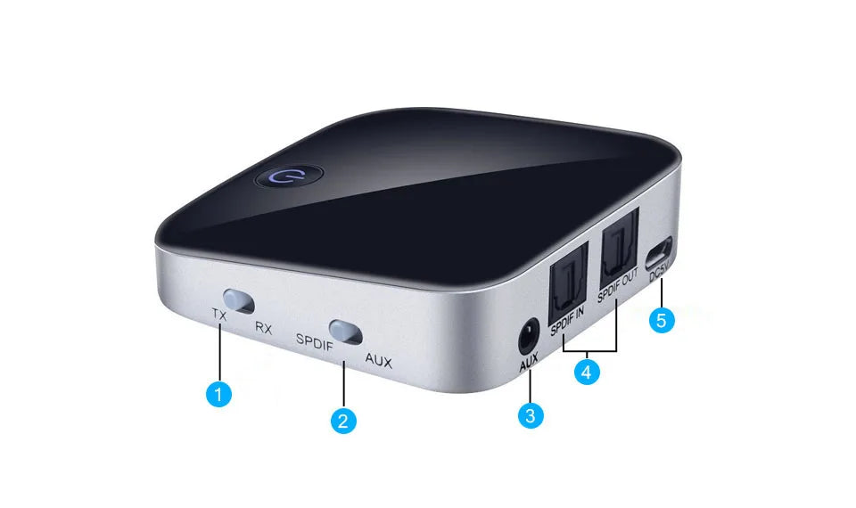 ANLUD Bluetooth Transmitter Receiver 2 In 1 Wireless Audio Adapter