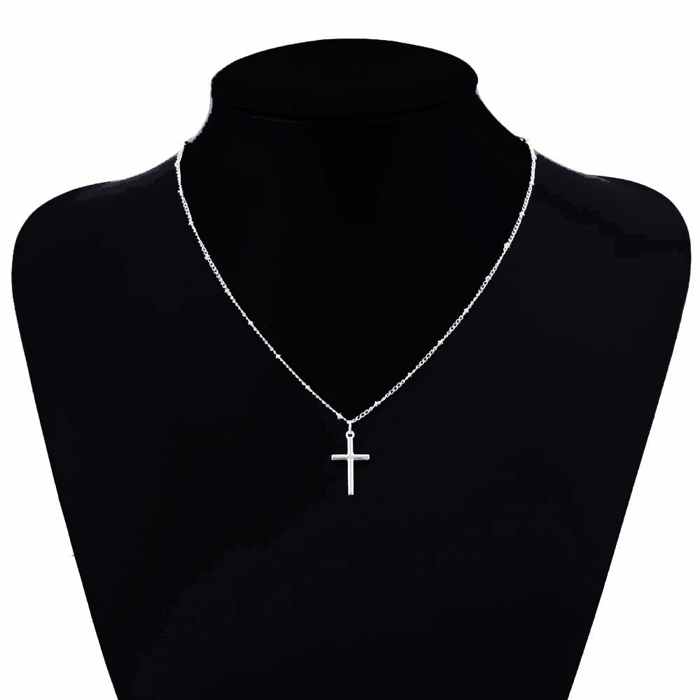 Vienkim Summer Gold Chain Cross Necklace Small Religious Jewelry Women’s necklace