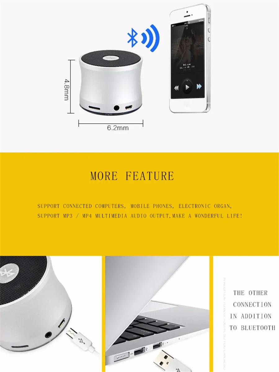 Bluetooth V2.0 Speaker Super Bass Portable Speakers Support Handsfree Call