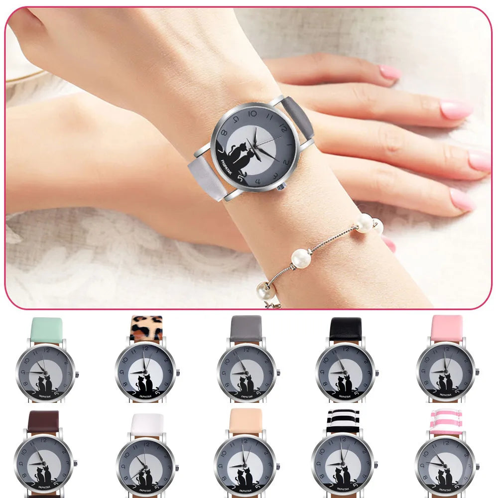 Cute Cat Printed Women Watches