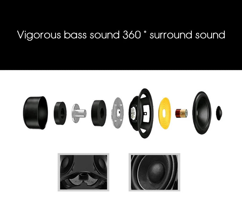 TOPROAD Portable Wireless Bluetooth Speaker Super Bass Stereo Dual Loudspeaker TF FM Radio USB LCD