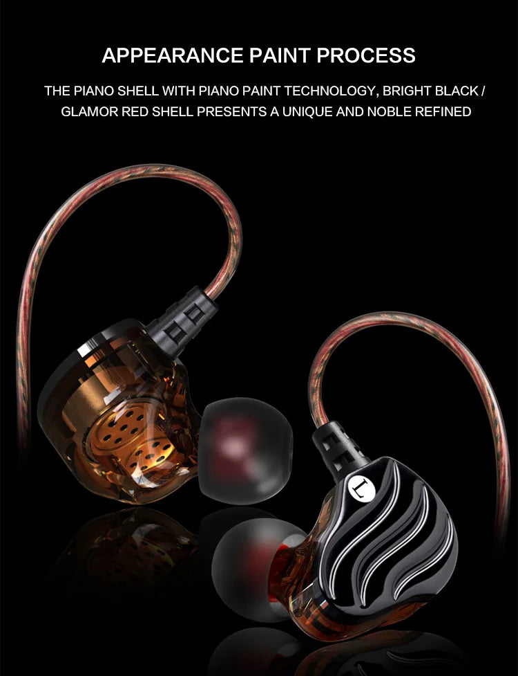 Earphones QKZ KD4 fone de ouvido Mini Dual Driver Original hybrid dual dynamic driver Headphone mp3 DJ Headset