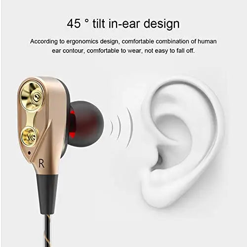 Dual Drive Stereo Wired Earphone In ear Headset Earbuds Bass Earphones For IPhone Samsung 3.5mm Sport Gaming With Micoup
