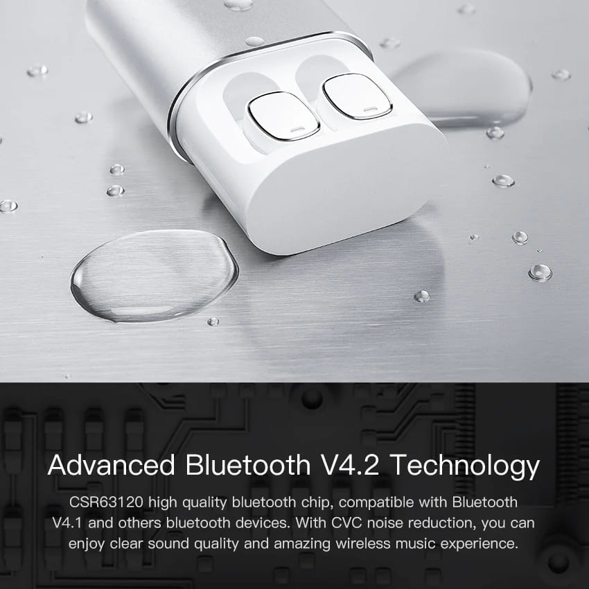 IPX4 Waterproof QCY T1 PRO TWS Touch Control Bluetooth Earphones Wireless Headset Noise Cancelling with MIC,750mAh