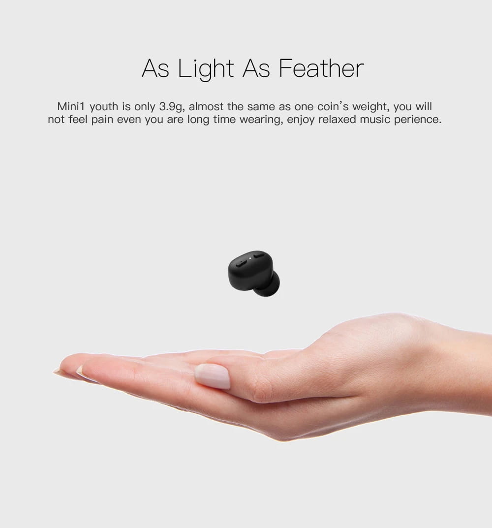 QCY Mini1 Teen Bluetooth Headset Magnet USB Charger Sport Wireless Headphone 3D Stereo