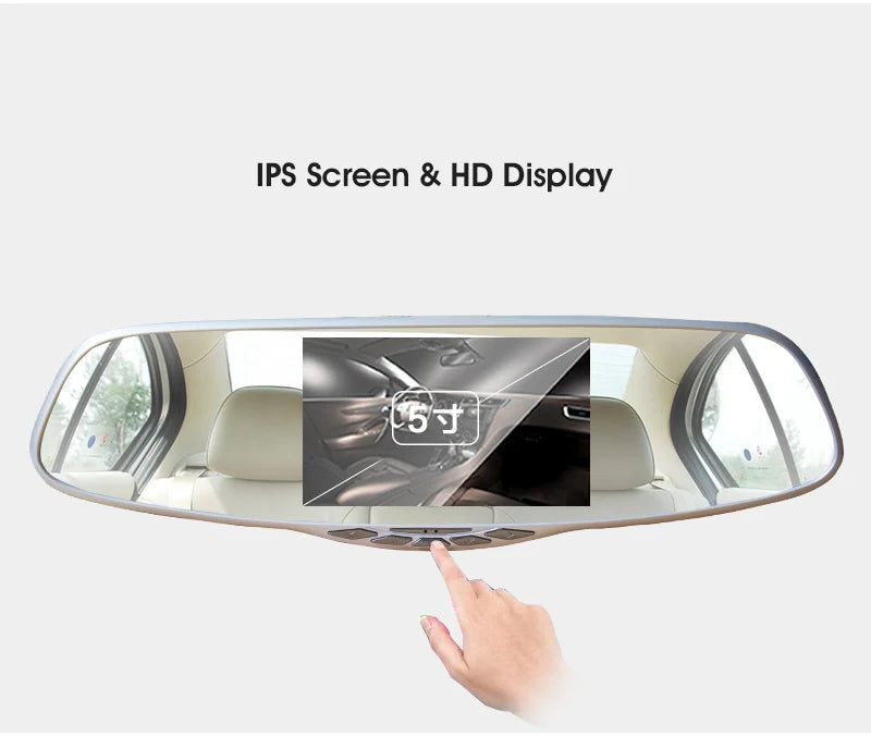 ANLUD Dash Camera 5.0 Dual Lens Dashcam GPS 1080P Car DVR Rear View Mirror Monitor Video Recorder 3IN1 Car-detector