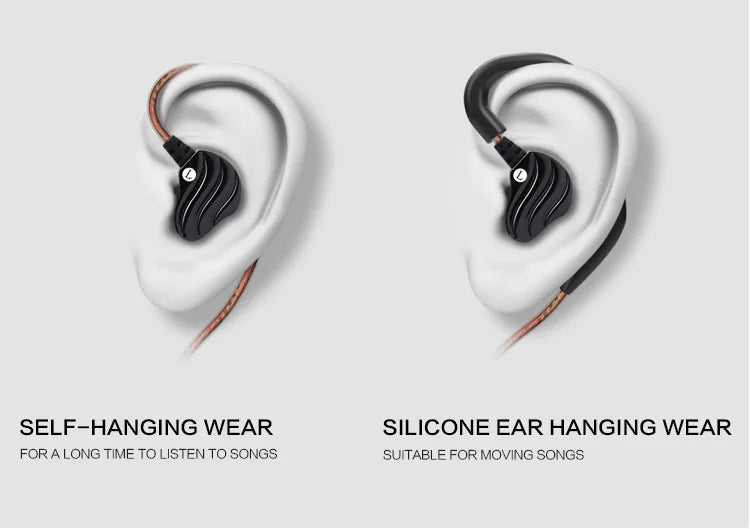 Earphones QKZ KD4 fone de ouvido Mini Dual Driver Original hybrid dual dynamic driver Headphone mp3 DJ Headset