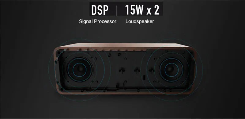 REMAX Retro Wood Dual Loudspeakers Wireless Bluetooth Speaker Support AUX Radio Fm For Xiaomi Iphone Samsung