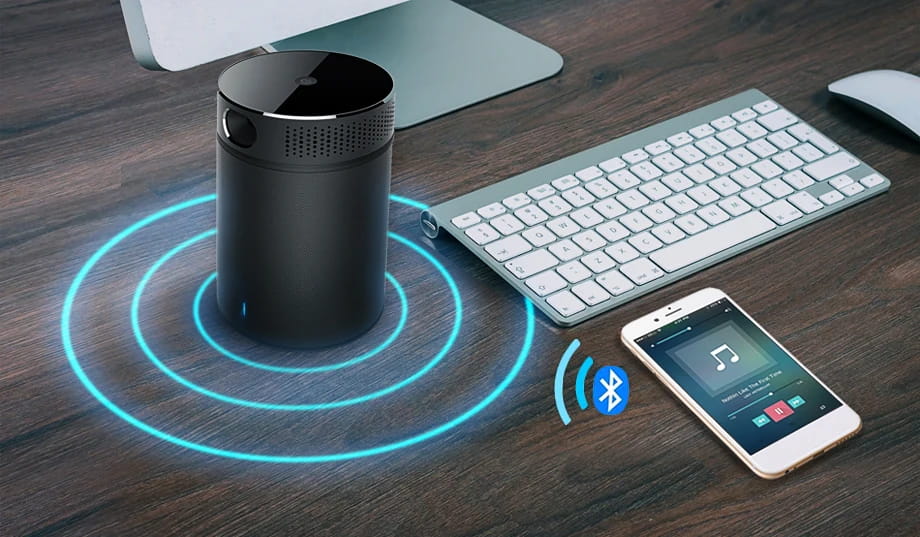 AUN DLP Portable Projector Q8 Set in Android 5.1 WIFI. 10900mAH Battery Power Bank for LED Use as Bluetooth Speaker