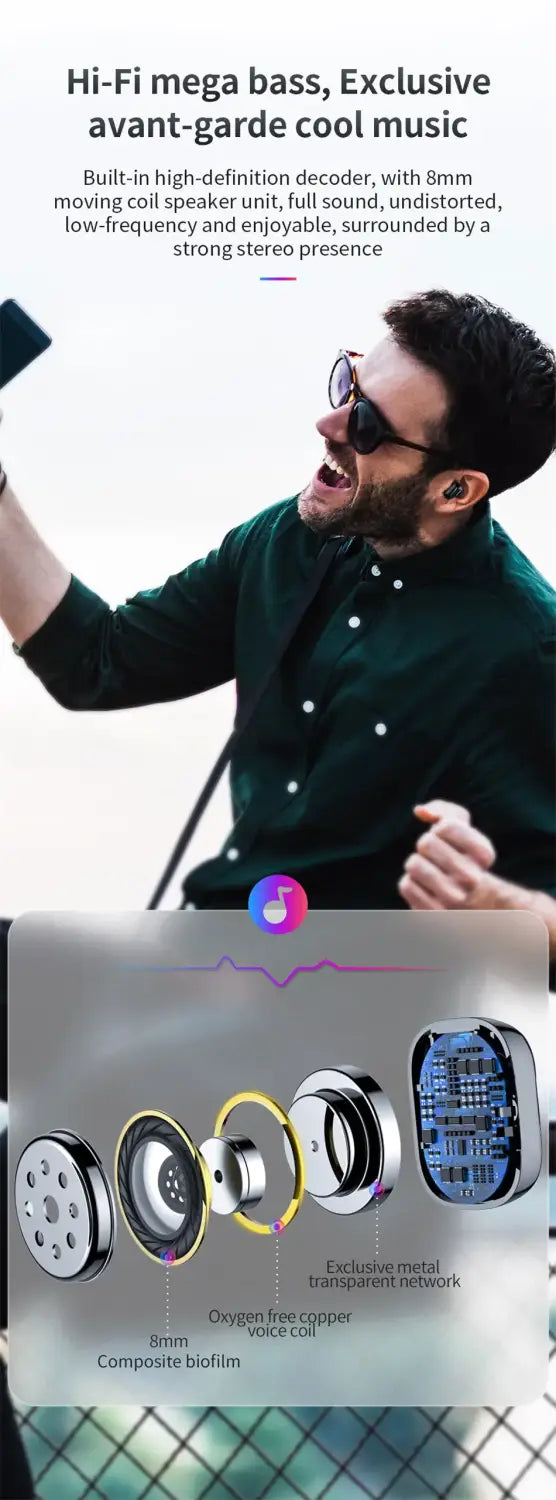Baseus W01 TWS Bluetooth Earphone Wireless Headphone 5.0 Stereo Bass earphones With HD Microphone For Phone