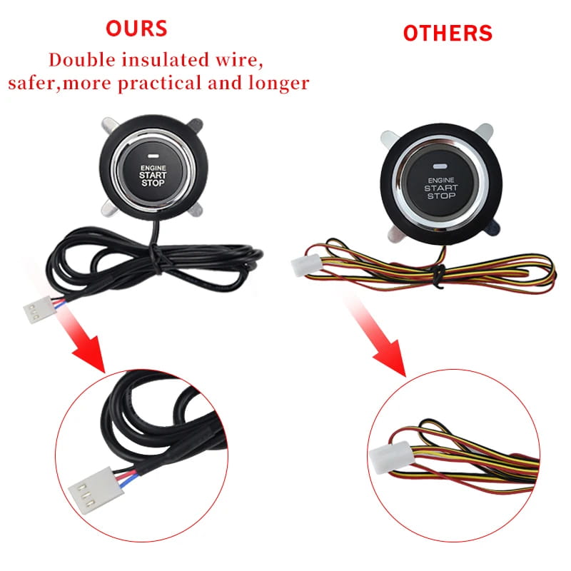 Autostart car start stop button Engine system push keyless entry 12v alarm sysem