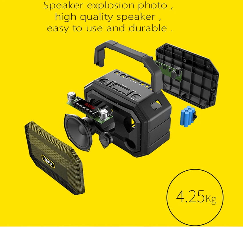 Mifa M520 Bluetooth Speaker with Wireless Microphone Mobile Karaoke TWS Stereo