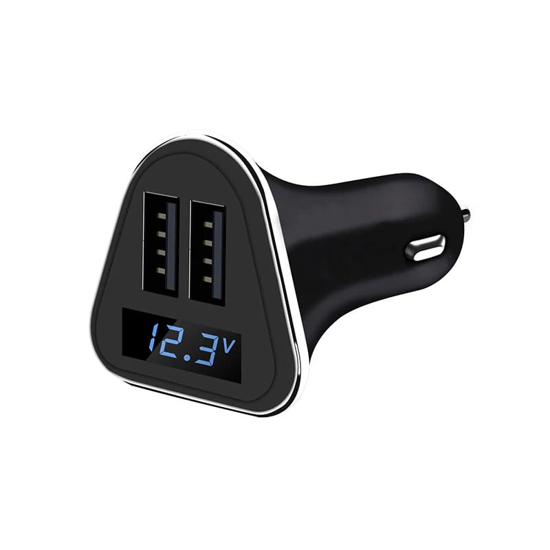 Anlud Dual USB Universal ABS + PC LED Screen Car Charger with Volatge Display