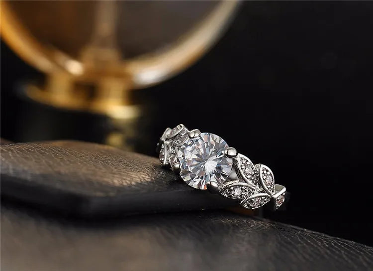 Crystal Silver Cubic Zirconia Wedding Ring