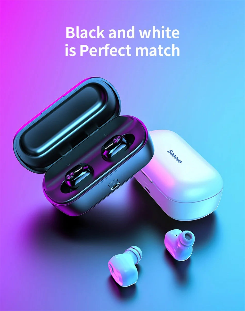 Baseus W01 TWS Bluetooth Earphone Wireless Headphone 5.0 Stereo Bass earphones With HD Microphone For Phone