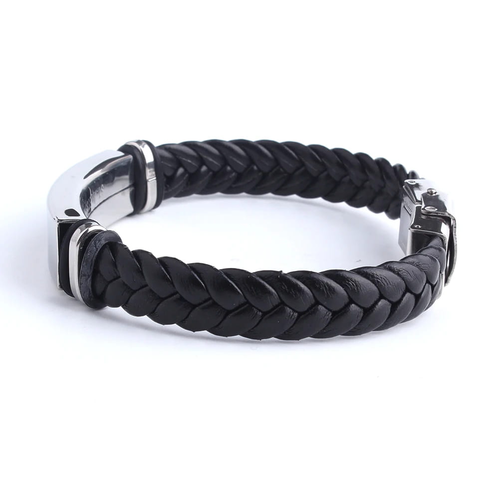 Engrave Leather Love Bangle & Bracelet 316L Stainless Steel Bracelets For Women Men ID Jewelry