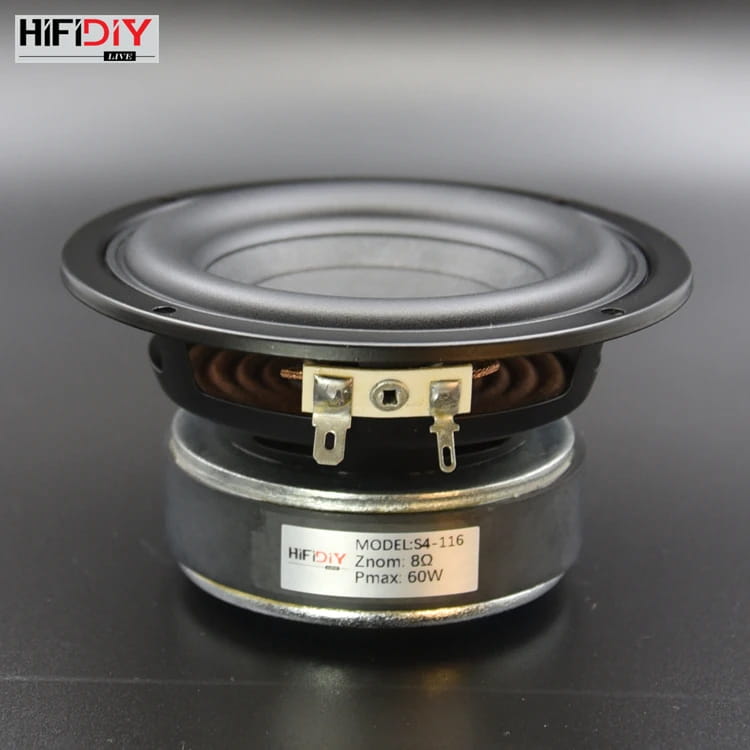 HI-FI DIY AUDIO 4.5 inch 60W Round Woofer Speaker High power BASS Home Theater 2.1 Subwoofer Unit 2 Crossover