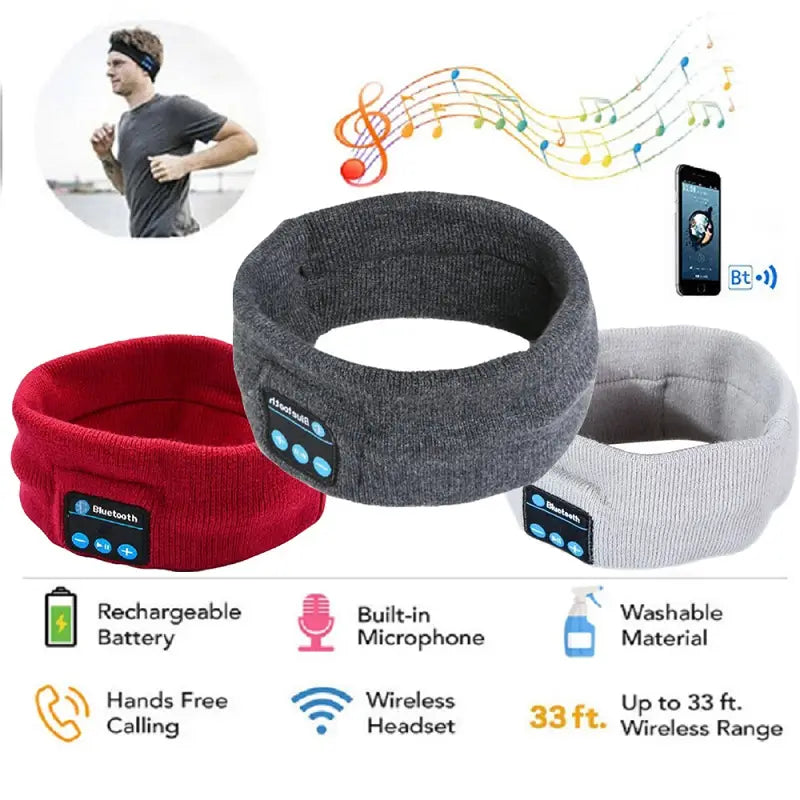 Wireless Bluetooth Stereo Headphones Running Earphone Sleep Headset Sports Sleeping Music Headband JOY Fashion