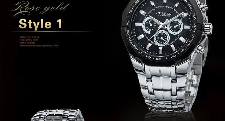 Curren men luxury brand military sport chronograph watch