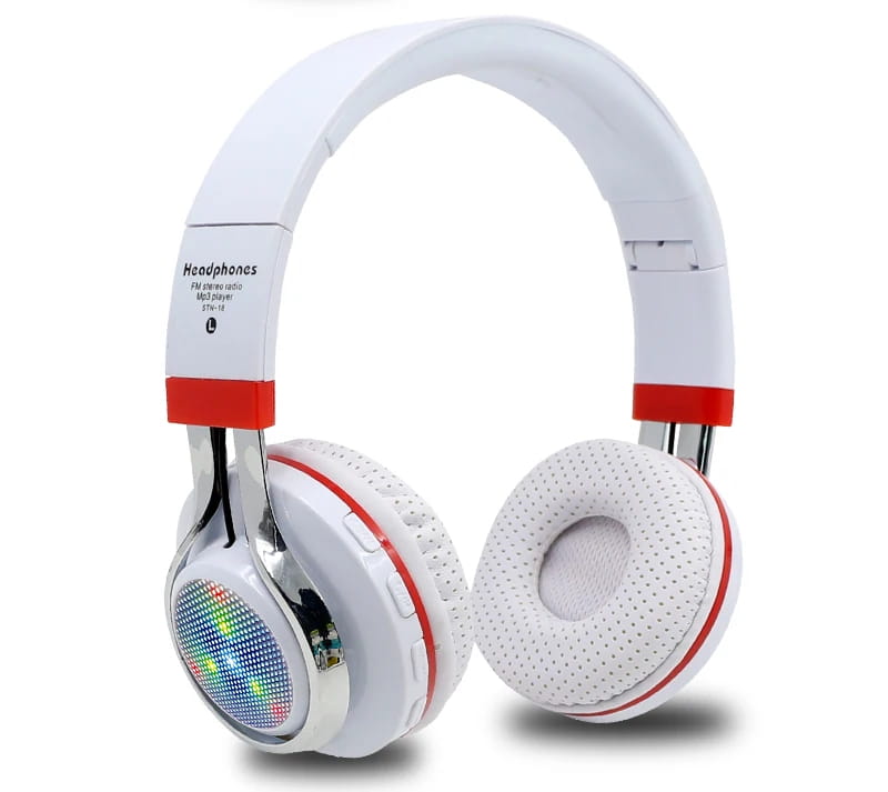 STN-18 Glowing Wireless Bluetooth Headphone Portable Headset Stereo Heavy Bass Earbuds LED Mic TF FM