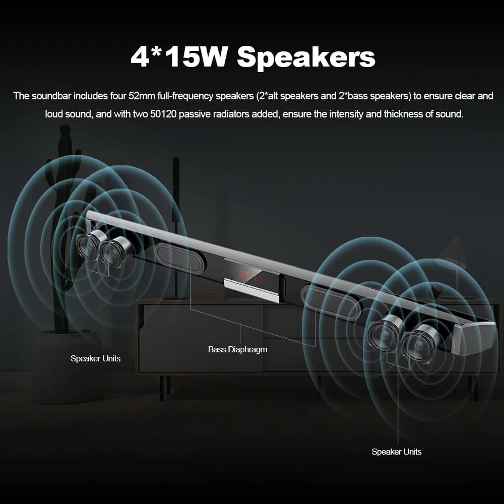 SR100 Plus Bluetooth Soundbar with Wireless Subwoofer