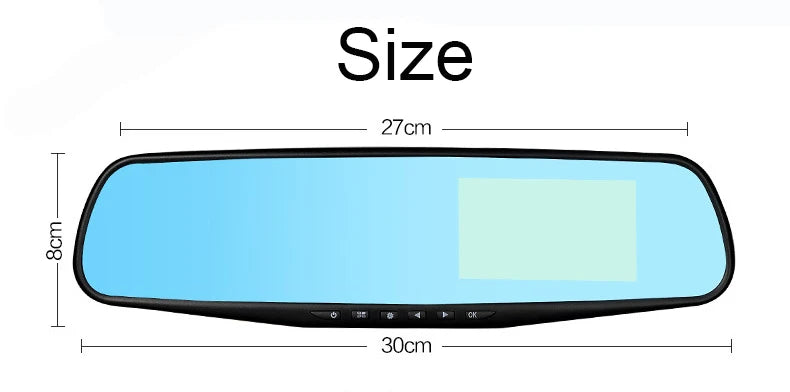 Full HD 1080P Car Dvr Camera Auto 4.3 Inch Rearview Mirror Digital Video Recorder Dual Lens Registratory Camcorder