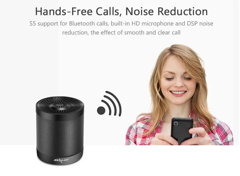 ZEALOT S5 Portable Bluetooth Speaker Column Wireless Subwoofer Super Bass Stereo USB TF Card Play With Microphone