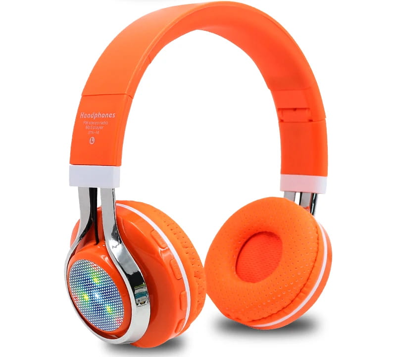 STN-18 Glowing Wireless Bluetooth Headphone Portable Headset Stereo Heavy Bass Earbuds LED Mic TF FM
