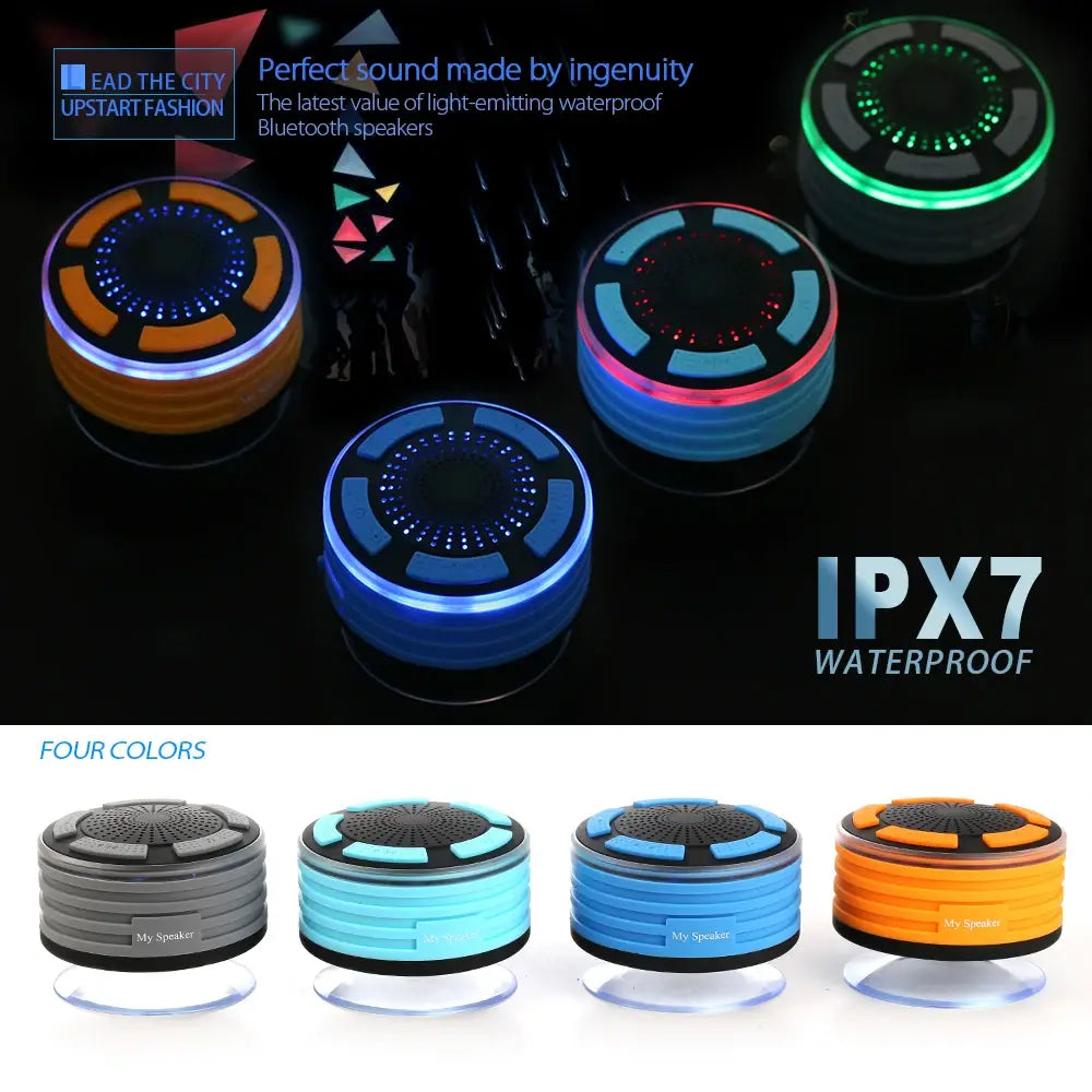 TOPROAD Waterproof Wireless Stereo Bluetooth Speaker Portable Shower Sounders LED Light Handsfree