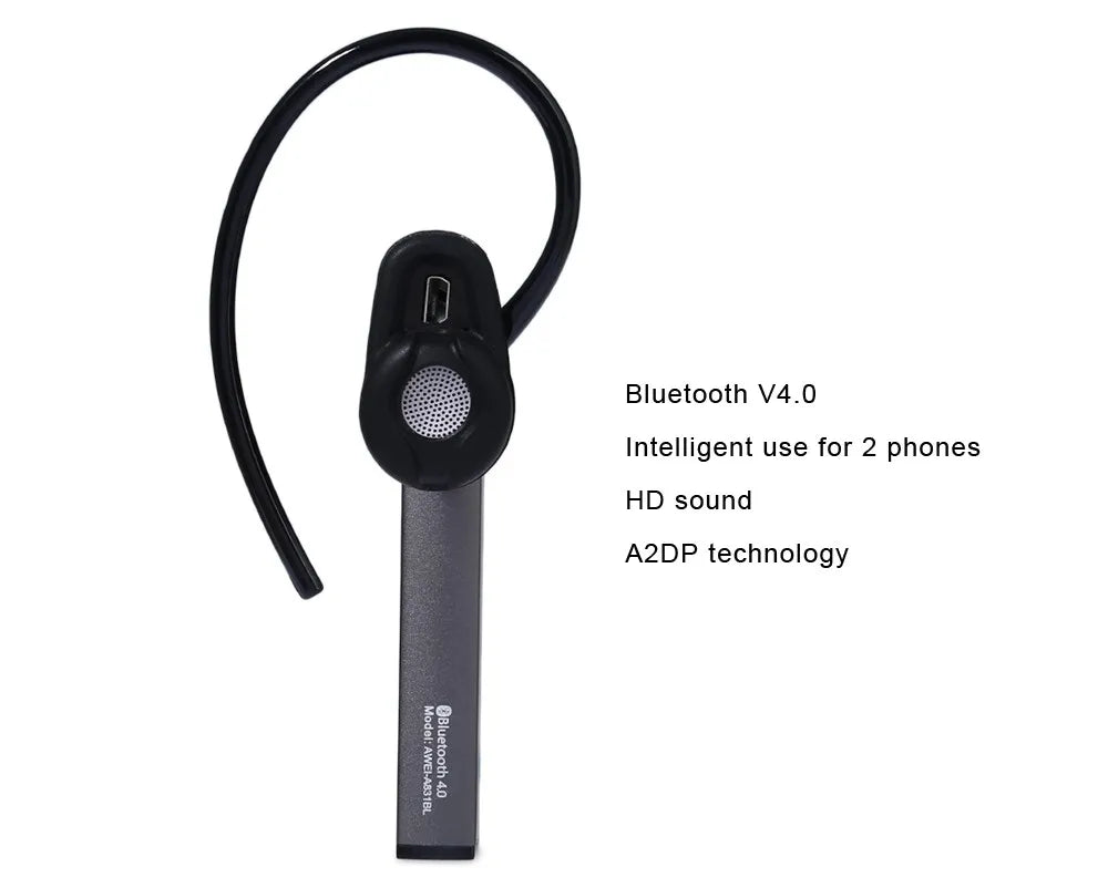 Awei A831BL Business Mono Wireless Earphone Bluetooth Headphones Hands Free With Microphone
