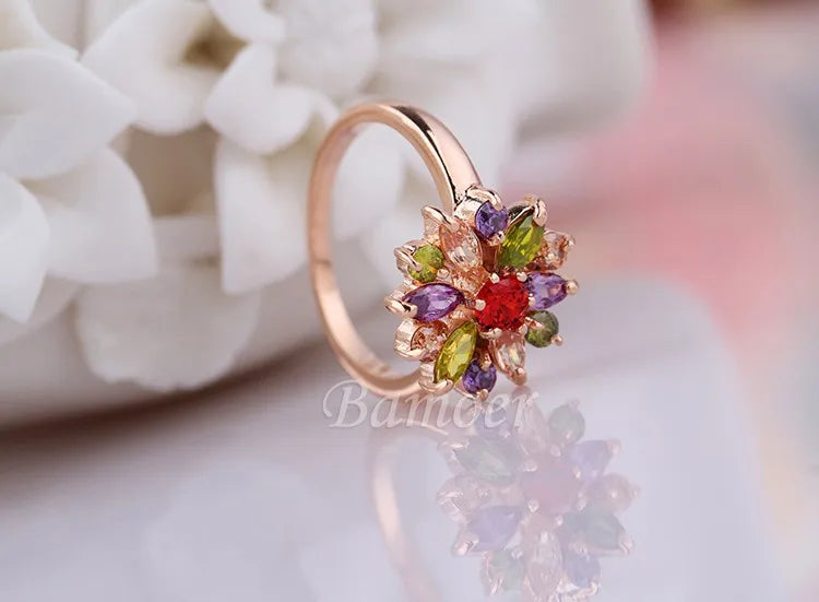 BAMOER Finger Ring with AAA Cubic Zircon Engagement Jewelry #6 7 8 9 JIR029