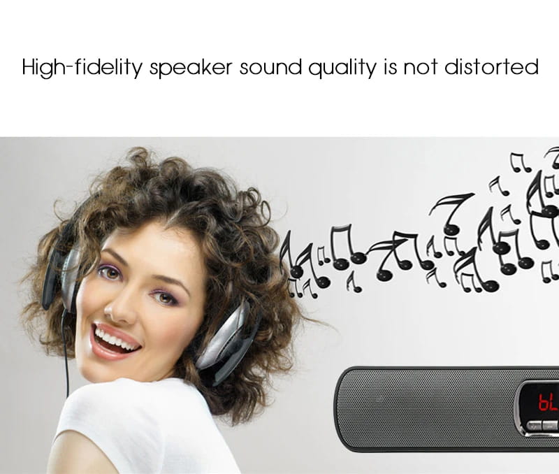 TOPROAD Portable Wireless Bluetooth Speaker Super Bass Stereo Dual Loudspeaker TF FM Radio USB LCD