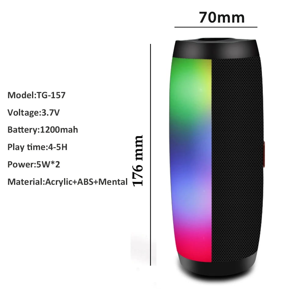 Wireless Speaker Bluetooth-compatible Microlab Portable Powerful High Outdoor Bass TF FM Radio with LED Light