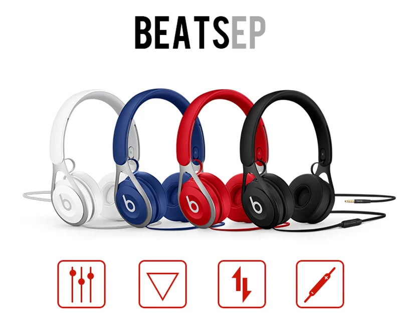 Beats EP Original Wired On-Ear Headphone Inline Volume Control Adjustable Noise Isolation Vertical Sliders Fine-tuned