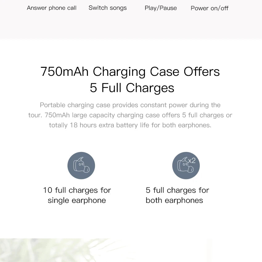 IPX4 Waterproof QCY T1 PRO TWS Touch Control Bluetooth Earphones Wireless Headset Noise Cancelling with MIC,750mAh