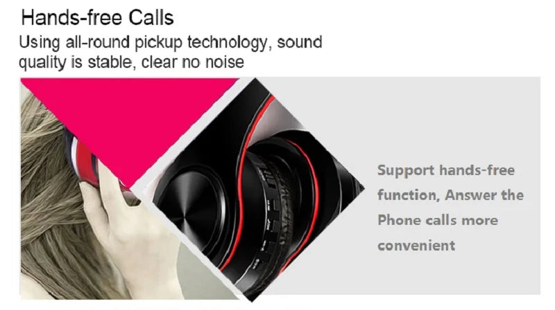 Wireless Bluetooth Headphones Foldable Stereo Headset Music Earphone with Microphone Support TF Card FM Radio AUX