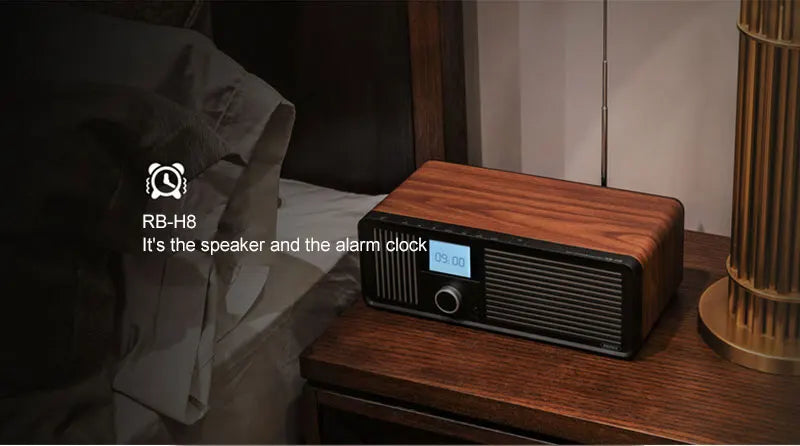 REMAX Retro Wood Dual Loudspeakers Wireless Bluetooth Speaker Support AUX Radio Fm For Xiaomi Iphone Samsung