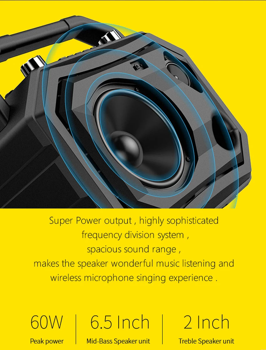 Mifa M520 Bluetooth Speaker with Wireless Microphone Mobile Karaoke TWS Stereo