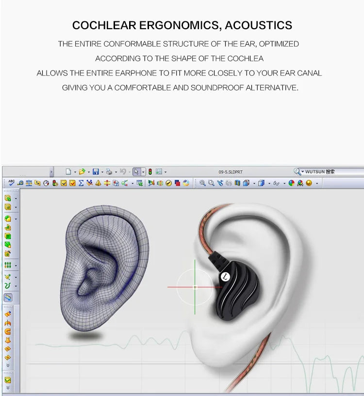 Earphones QKZ KD4 fone de ouvido Mini Dual Driver Original hybrid dual dynamic driver Headphone mp3 DJ Headset